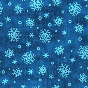 Snowflakes on Textured Blue