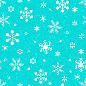 Snowflakes on Bright Blue (Small Scale)