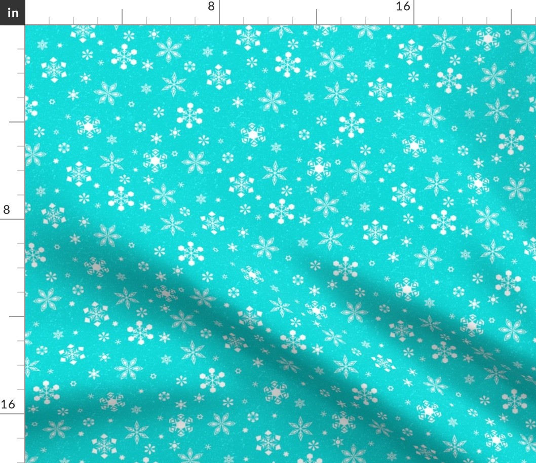 Snowflakes on Bright Blue (Small Scale)