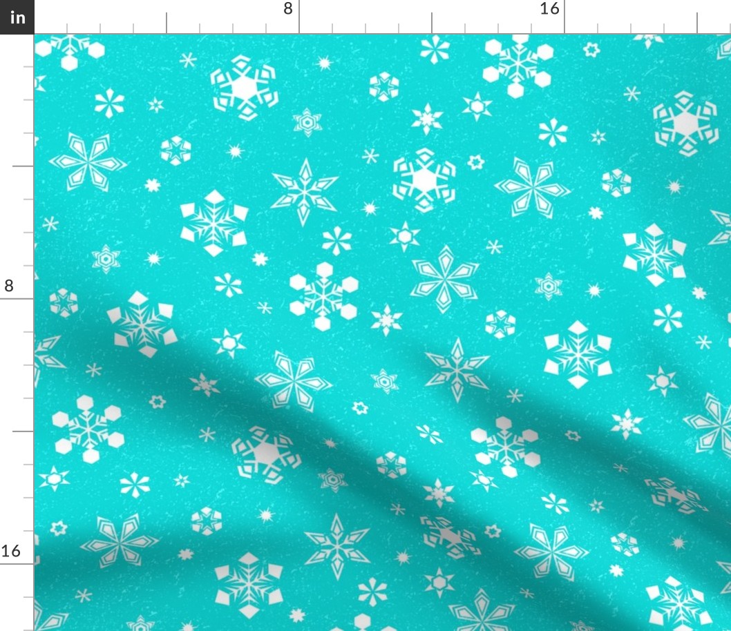 Snowflakes on Bright Blue (Large Scale)