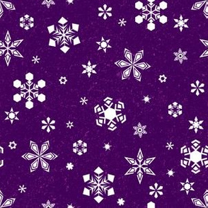 Snowflakes on Purple (Small Scale)