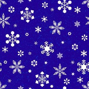 Snowflakes on Bold Blue (Small Scale)