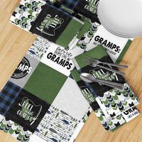 Gramps//Fishing//Green Blue - Wholecloth Cheater Quilt