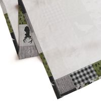 Bucks & Ducks//Green Black - Wholecloth Cheater Quilt