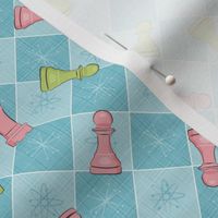 Atomic Age Chess ~ Blue Pink Green