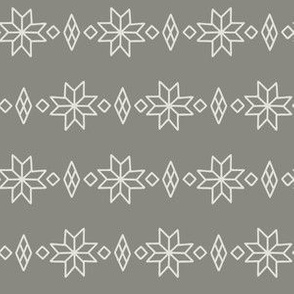 Fair Isle Snowflake Doodle on Grey