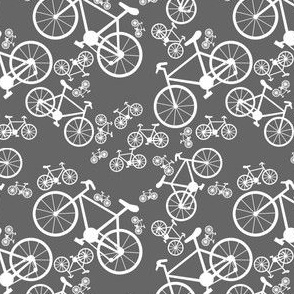 White Bicycles Gray Background