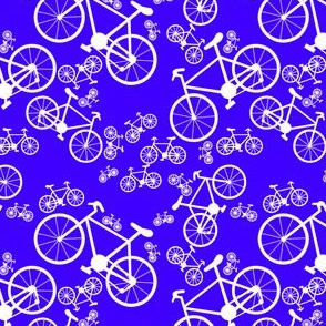 White Bicycles Purple Background