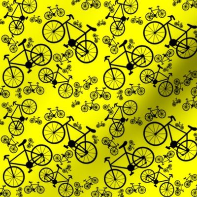 Black Bicycles Yellow Background