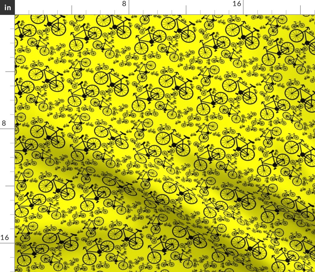 Black Bicycles Yellow Background