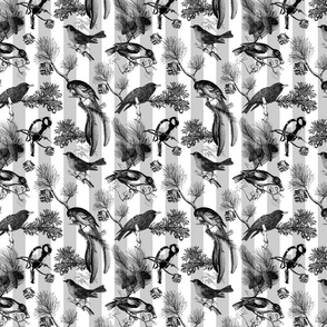 Monochrome Winter Birds Pattern Smaller