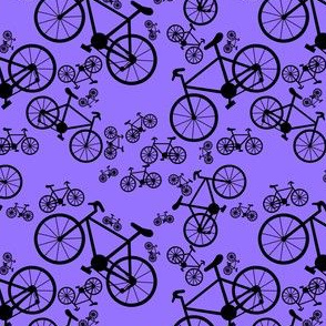 Black Bicycles Purple Background