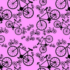 Black Bicycles Pink Background