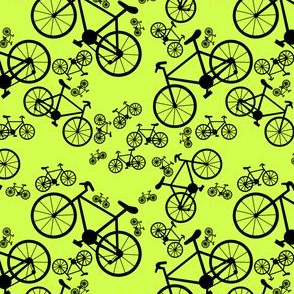 Black Bicycles Green Background