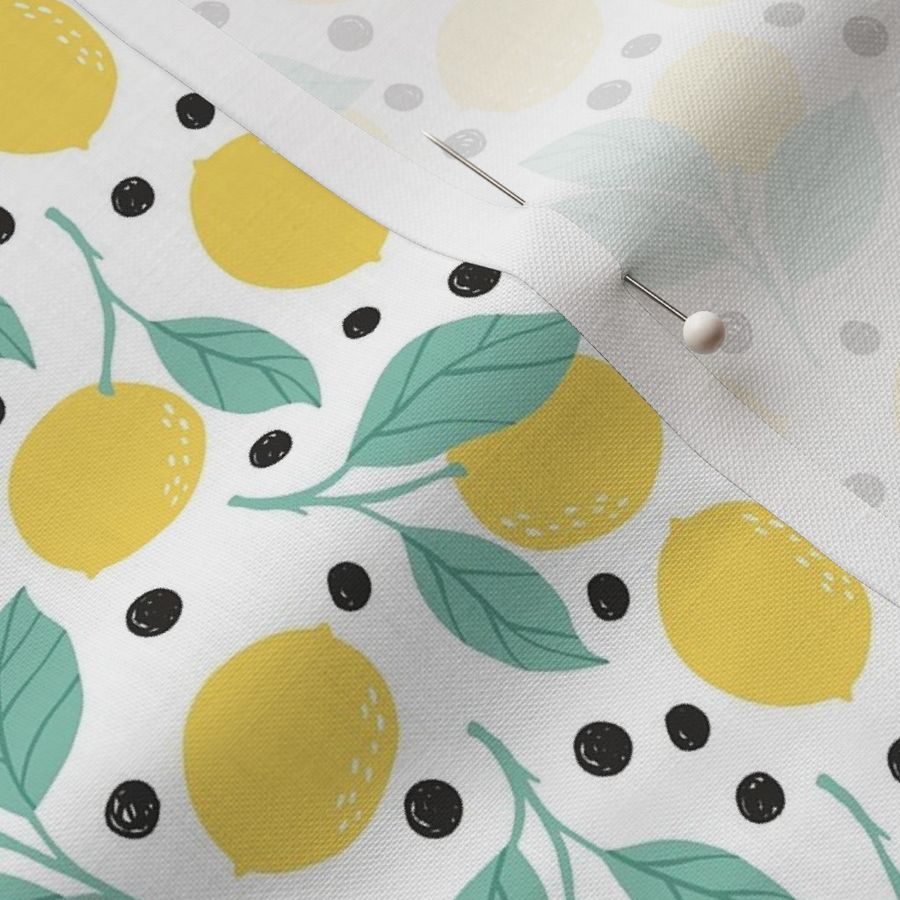 Fresh summer Lemon tree Fabric | Spoonflower