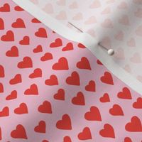 Little sweet lovers hand drawn hearts minimalist boho design nursery valentine red pink