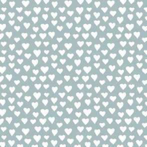 Little sweet lovers hand drawn hearts minimalist boho design nursery valentine baby blue white 