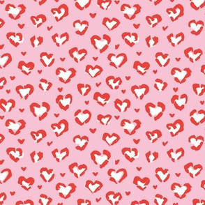 Little Valentine hearts leopard design messy animal print boho nursery trend pink red SMALL