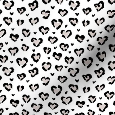 Little Valentine hearts leopard design messy animal print boho nursery trend neutral black and white beige SMALL