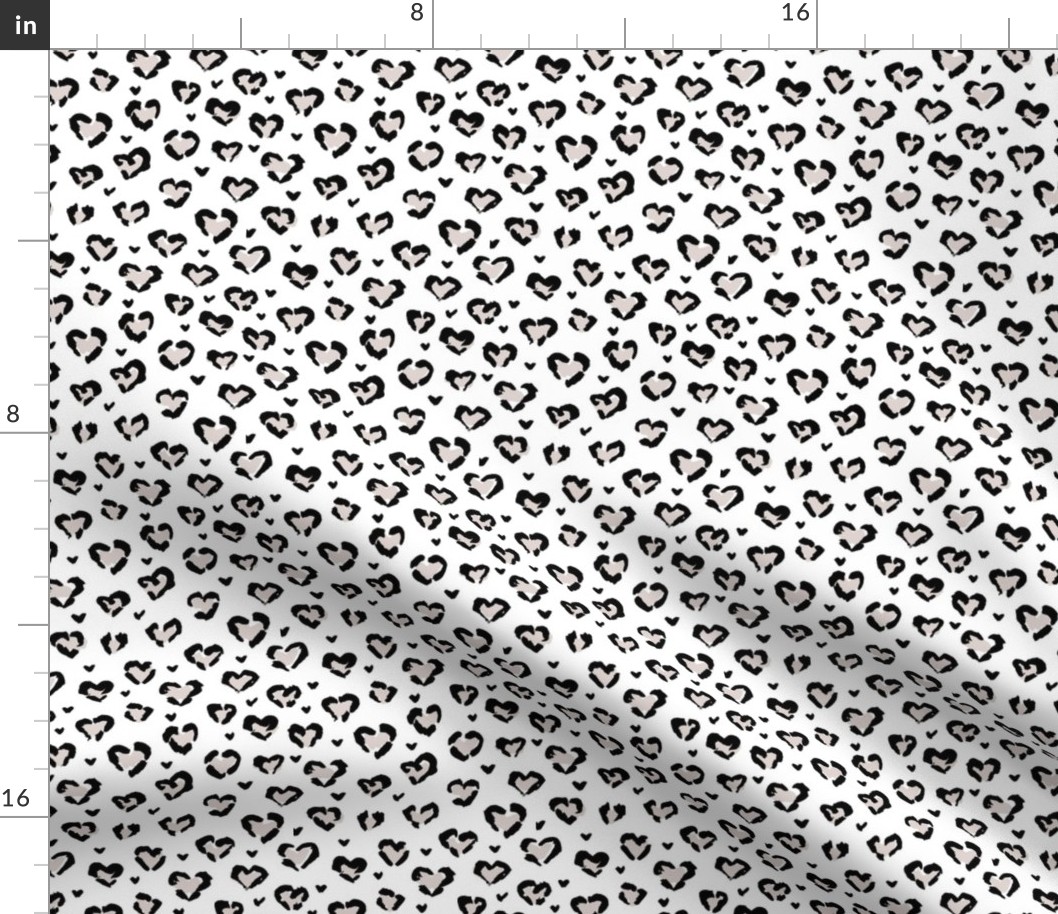 Little Valentine hearts leopard design messy animal print boho nursery trend neutral black and white beige SMALL