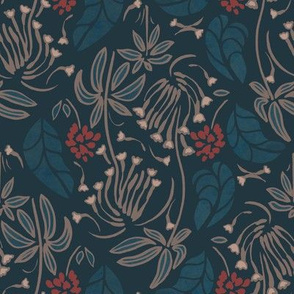 Floral pattern one (navy blue)