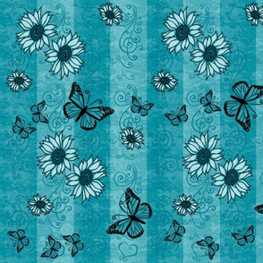 Sunflower Monarch Memories Teal