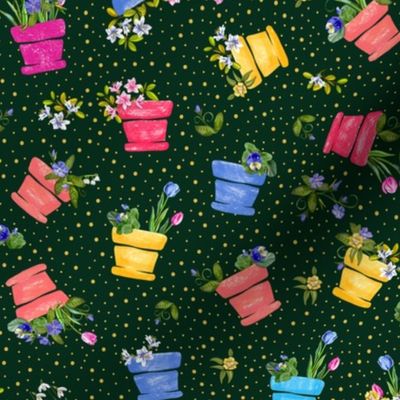 Joyful Flower Pots | Small | Deep Cool Green