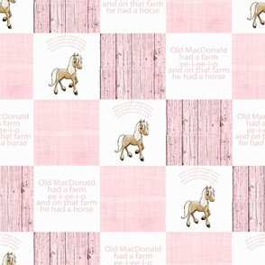 horse patchwork pink