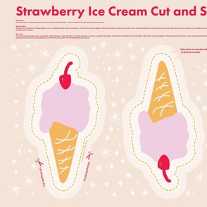 strawberry ice cream cut and sew