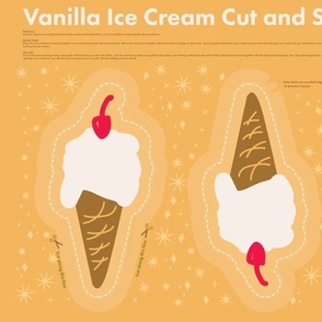 vanilla ice cream cut and sew