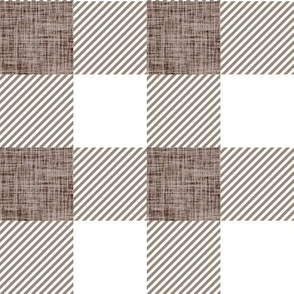 2" mocha linen buffalo check