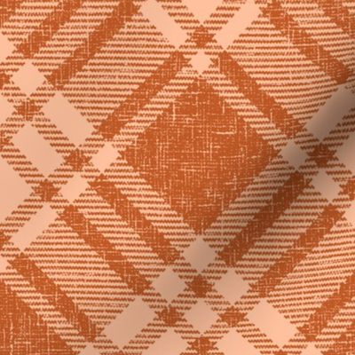 Retro Plaid copper orange diagonal large