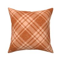 Retro Plaid copper orange diagonal large