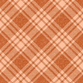 Retro Plaid copper orange diagonal large