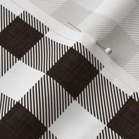 1" umber linen buffalo check