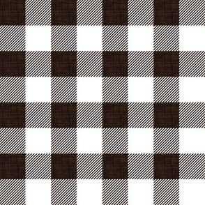 1" umber linen buffalo check