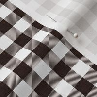 1/2" dark chocolate linen buffalo check