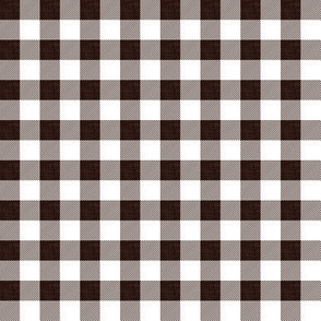 1/2" dark chocolate linen buffalo check