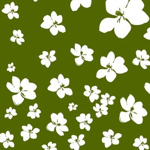 Magnolia Little Gem - Olive Green - 1 yard panel