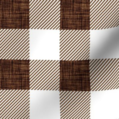 2" chocolate linen buffalo check