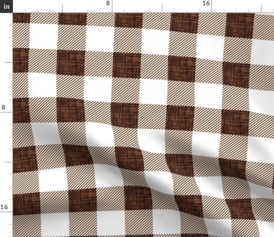 2" chocolate linen buffalo check