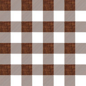 1" gingerbread linen buffalo check