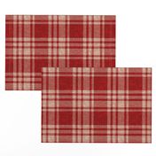 Retro Christmas Plaid red beige large