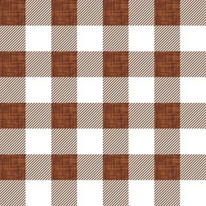 1" cinnamon linen buffalo check