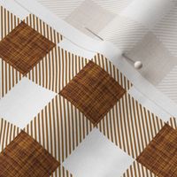 1" tawny linen buffalo check