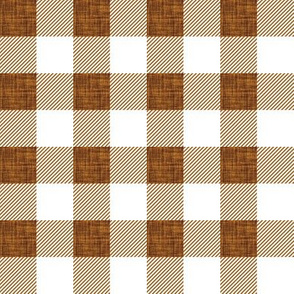 1" tawny linen buffalo check