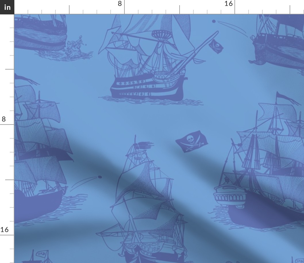 pirat ship  - blue - large