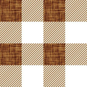 2" brown linen buffalo check