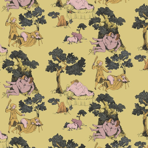 Kinky Toile de Jouy in Naughty Yellow