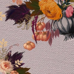 Autumn Neoclassical  Floral Pinwheel Taupe 